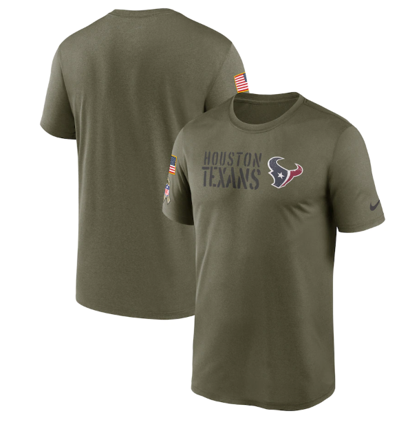 Men's Houston Texans Olive 2022 Salute to Service Legend Team T-Shirt